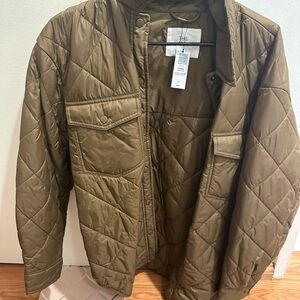 Wilfred Olive Green Lightweight Quilted Shirt Jacket